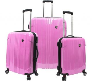 Travelers Choice Sedona 3 Piece Expandable Spinner Luggage Set   Pink