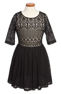 Miss Behave Lace Overlay Dress (Big Girls)
