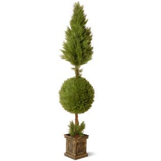 National Tree Company 72in Juniper Cone & Ball Topiary with Square Pot