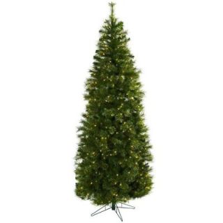 Nearly Natural 7.5 ft. Cashmere Slim Artifiicial Christmas Tree with Clear Lights 5378