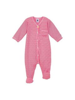 Petit Bateau Baby girls milleraies sleepsuit Pink