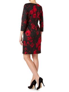 Eliza J Long sleeve floral printed dress Black & Red