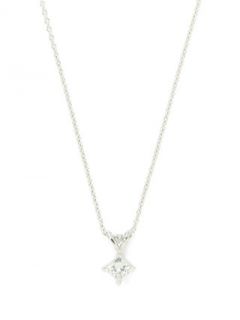 0.45 Total Ct. Princess Cut Diamond & White Gold Pendant Necklace, G H, SI2 by Nephora