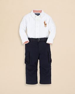 Ralph Lauren Childrenswear Infant Boys' Big Pony Woven Shirt & Cargo Pants   Sizes 9 24 Months