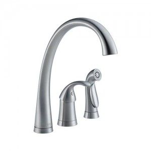 Delta 4380 AR DST Pilar Single Handle Kitchen Faucet w/Spray   Arctic Stainless
