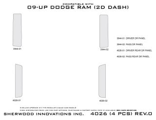 2009 2012 Dodge Ram Wood Dash Kits   Sherwood Innovations 4026 R   Sherwood Innovations Dash Kits
