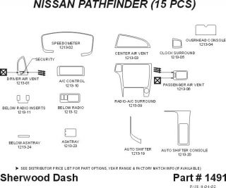 2003, 2004 Nissan Pathfinder Wood Dash Kits   Sherwood Innovations 1491 CF   Sherwood Innovations Dash Kits