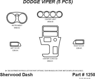 1996 1999 Dodge Viper Wood Dash Kits   Sherwood Innovations 1250 N50   Sherwood Innovations Dash Kits