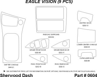 1994 1997 Eagle Vision Wood Dash Kits   Sherwood Innovations 0604 CF   Sherwood Innovations Dash Kits