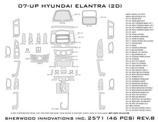 2007, 2008, 2009 Hyundai Elantra Wood Dash Kits   Sherwood Innovations 2571 N50   Sherwood Innovations Dash Kits