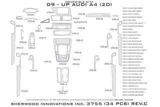 2009 2013 Audi A4 Wood Dash Kits   Sherwood Innovations 3755 R   Sherwood Innovations Dash Kits