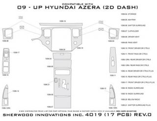 2009, 2010, 2011 Hyundai Azera Wood Dash Kits   Sherwood Innovations 4019 CF   Sherwood Innovations Dash Kits