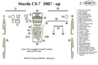 2007, 2008 Mazda CX 7 Wood Dash Kits   B&I WD675A DCF   B&I Dash Kits