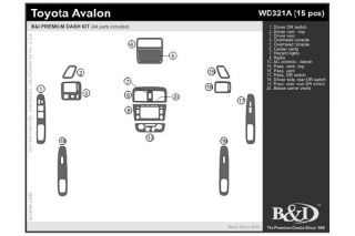 2000 2004 Toyota Avalon Wood Dash Kits   B&I WD321A DCF   B&I Dash Kits