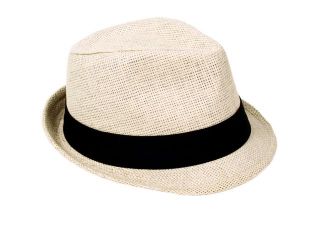 Simplicity Men Women Panama Upturn Brim Fedora Trilby Straw Hat Cap Summer Beach Sun Hat,Natural,SM