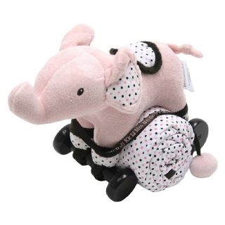 Piccolo Bambino Pull Toy with Baby Quilted Blanket, Pink Elephant