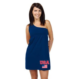 United States Womens Blue One Shoulder Dress