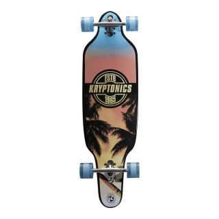 Drop Through Longboard Complete Skateboard by Kryptonics