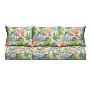 Blue Green Seascape Indoor/ Outdoor Corded Sofa Cushion Set   18480267