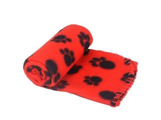 Cute Pet Dog Cat Blanket Paw Prints Soft Fleece Mat Bed Cover 