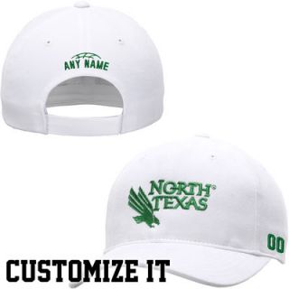 North Texas Mean Green Elementary Personalized Basketball Name & Number Adjustable Hat   White