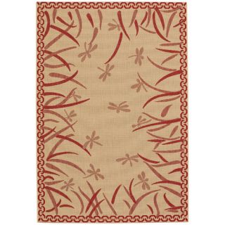 Capel Rugs Elsinore Dragonfly Machine Woven Red Pepper/Beige Area Rug