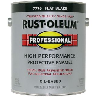 Rust Oleum Professional Black Flat Enamel Interior/Exterior Paint (Actual Net Contents 128 fl oz)
