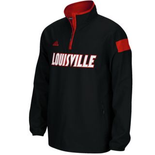 adidas Louisville Cardinals Cardinal Coaches Quarter Zip Long Sleeve Woven Jacket