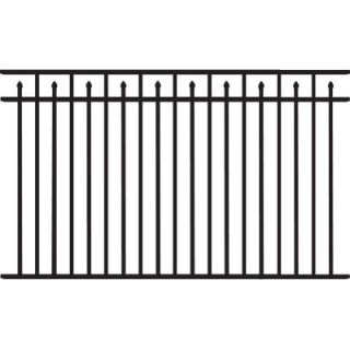 Veranda Brilliance Heavy Duty 4 1/2 ft. H x 8 ft. W Black Aluminum Pre Assembled Fence Panel 73008989