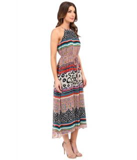 Donna Morgan Sleeveless Chiffon Printed Midi Dress With High Low Hem