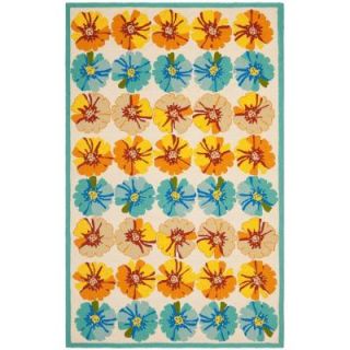 Safavieh Four Seasons Ivory/Blue 5 ft. x 8 ft. Indoor/Outdoor Area Rug FRS469A 5