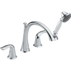 Delta Faucet T4738 Lahara Polished Chrome  Two Handle with Handshower Roman Tub Faucets