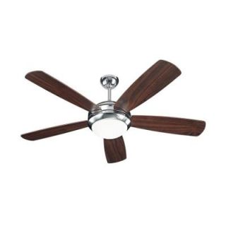 Monte Carlo Discus 52 in. Polished Nickel Ceiling Fan with American Walnut Blades 5DI52PND