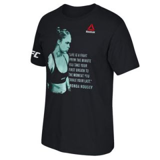 Ronda Rousey UFC 193 Reebok Life is a Fight T Shirt   Black