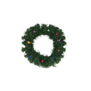 12" Pre Lit Noble Pine Artificial Christmas Wreath   Multi Lights