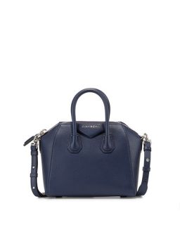 Givenchy Antigona Mini Leather Satchel Bag, Dark Blue