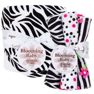Trend Lab Zebra 6 piece Hooded Towel and Wash Cloth Set   15558279
