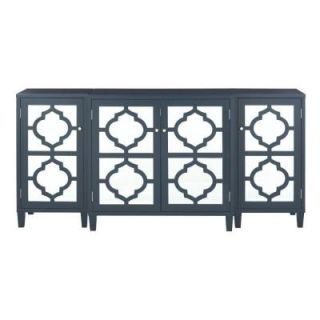 Home Decorators Collection Reflections Glass Door Wood Cabinet in Inky Blue (3 Piece) 0876300310
