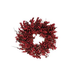 22" Festive Red Berry Artificial Christmas Wreath   Unlit
