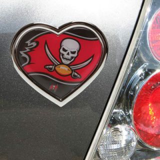 Tampa Bay Buccaneers Heart Mega Auto Emblem Domed Insert
