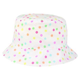 Toddler Girls‘ Polka Dot Bucket Hat   White