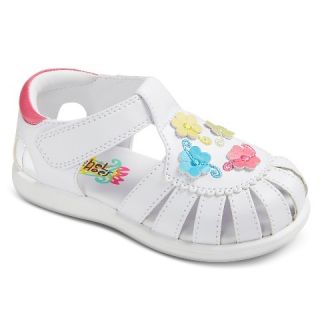 Toddler Girls Rachel Shoes Masie Floral Fisherman Sandals   White
