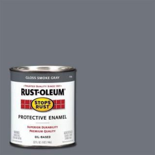 Rust Oleum Stops Rust 1 qt. Gloss Smoke Gray Protective Enamel Paint (Case of 2) 7786502