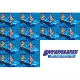 Swimline Swimming Pool Inflatable Dolphin Stable Ride On Float Toys, 12 Pack
