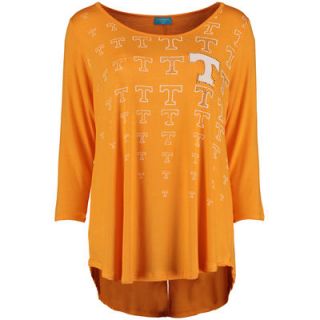 Tennessee Volunteers Womens Repeat Logo Embellished Three Quarter Length Sleeve Shirt   Tennessee Orange