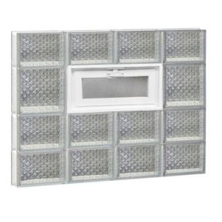 Clearly Secure 31 in. x 25 in. x 3.125 in. Diamond Pattern Vented Glass Block Window 3226VDP