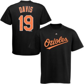 Majestic Chris Davis Baltimore Orioles Black Official Name and Number T Shirt