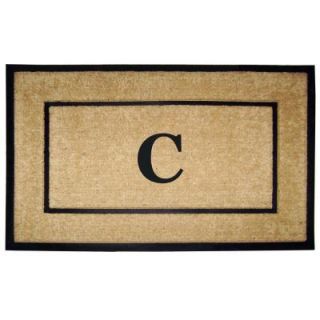 Creative Accents DirtBuster Single Picture Frame Black 30 in. x 48 in. Coir with Rubber Border Monogrammed C Door Mat 18103C