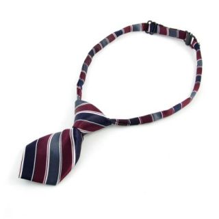 Stripe Printed Dog Cat Pet Collar Accessory Bow Tie Necktie Burgundy Blue