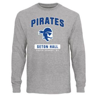 Seton Hall Pirates Campus Icon Long Sleeve T Shirt   Ash